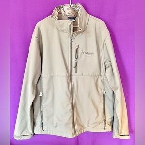 Columbia Mens Fleece Lined Lightweight Beige Jacket